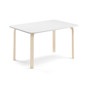 Stôl ELTON, 1200x600x640 mm, laminát - biela, breza