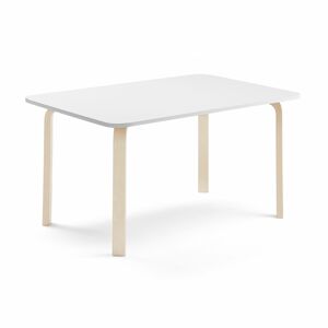 Stôl ELTON, 1400x700x640 mm, laminát - biela, breza