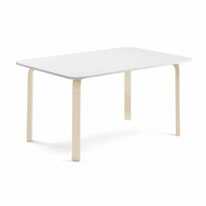 Stôl ELTON, 1400x800x640 mm, laminát - biela, breza
