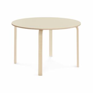 Stôl ELTON, Ø 1200x710 mm, laminát - breza, breza