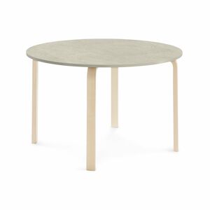 Stôl ELTON, Ø 1200x710 mm, linoleum - šedá, breza