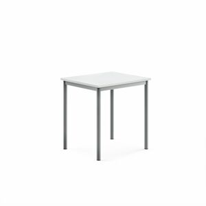 Stôl SONITUS, 700x600x720 mm, laminát - biela, strieborná