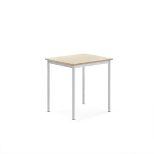 Stôl SONITUS, 700x600x720 mm, laminát - breza, biela