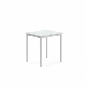 Stôl SONITUS, 700x600x720 mm, laminát - biela, biela