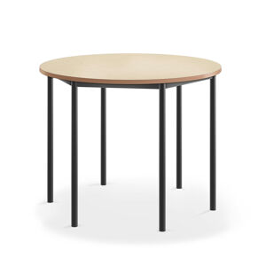 Stôl SONITUS, kruh, Ø1200x900 mm, linoleum - béžová, antracit