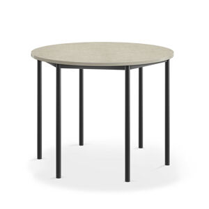 Stôl SONITUS, kruh, Ø1200x900 mm, linoleum - svetlošedá, antracit
