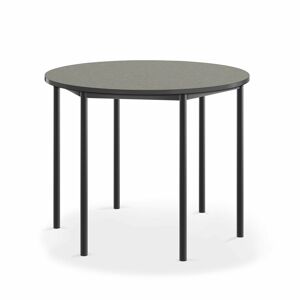 Stôl SONITUS, kruh, Ø1200x900 mm, linoleum - tmavošedá, antracit