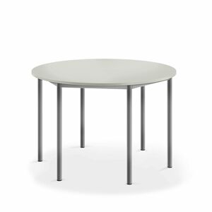 Stôl BORÅS, kruh, Ø1200x760 mm, laminát - šedá, strieborná