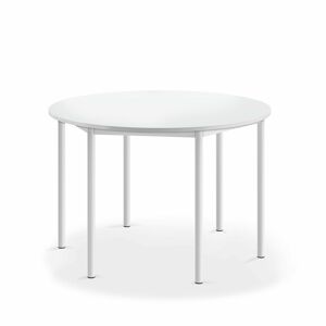 Stôl BORÅS, kruh, Ø1200x760 mm, laminát - biela, biela