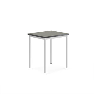 Stôl SONITUS, 700x600x760 mm, linoleum - tmavošedá, biela