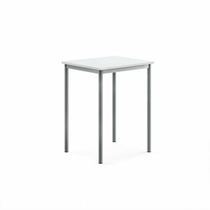 Stôl SONITUS, 700x600x900 mm, laminát - biela, strieborná