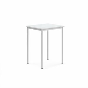 Stôl SONITUS, 700x600x900 mm, laminát - biela, biela