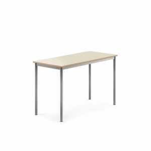 Stôl SONITUS, 1200x600x760 mm, laminát - breza, strieborná