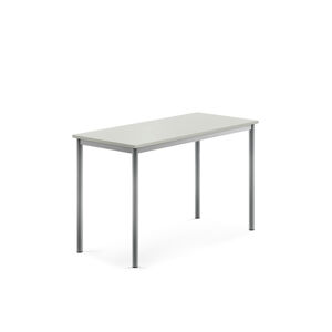 Stôl SONITUS, 1200x600x760 mm, laminát - šedá, strieborná