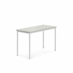 Stôl SONITUS, 1200x600x760 mm, laminát - šedá, biela