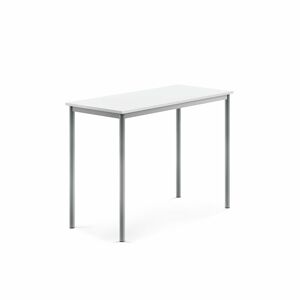 Stôl SONITUS, 1200x600x900 mm, laminát - biela, strieborná