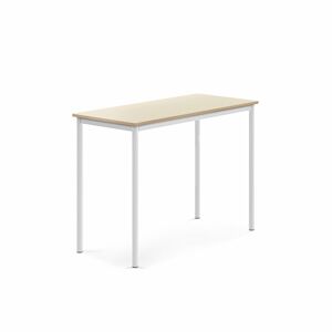 Stôl SONITUS, 1200x600x900 mm, laminát - breza, biela