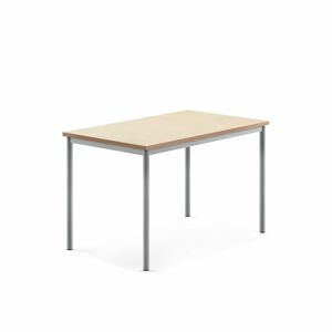 Stôl SONITUS, 1200x800x760 mm, linoleum - béžová, strieborná