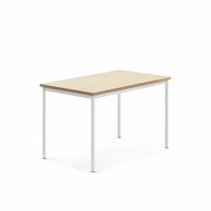 Stôl SONITUS, 1200x800x760 mm, linoleum - béžová, biela