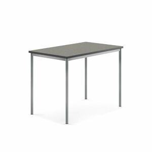 Stôl SONITUS, 1200x800x900 mm, linoleum - tmavošedá, strieborná