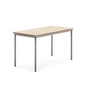 Stôl SONITUS, 1400x700x760 mm, linoleum - béžová, strieborná