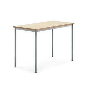 Stôl SONITUS, 1400x700x900 mm, linoleum - béžová, strieborná