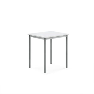 Stôl BORÅS, 700x600x760 mm, laminát - biela, strieborná