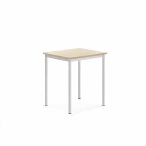 Stôl BORÅS, 700x600x760 mm, laminát - breza, biela