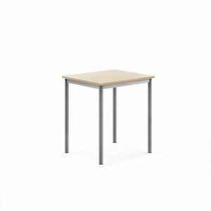 Stôl BORÅS, 700x600x760 mm, laminát - breza, strieborná