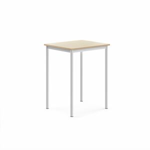 Stôl BORÅS, 700x600x900 mm, laminát - breza, biela