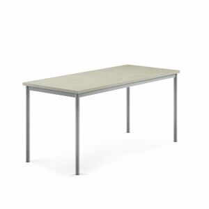 Stôl SONITUS, 1600x700x720 mm, linoleum - svetlošedá, strieborná