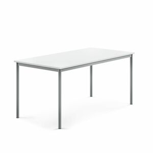 Stôl SONITUS, 1600x800x720 mm, laminát - biela, strieborná
