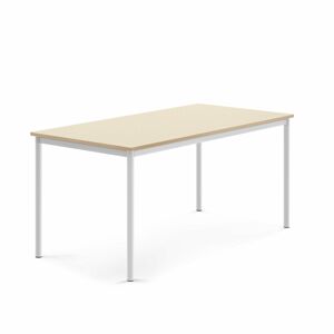 Stôl SONITUS, 1600x800x720 mm, laminát - breza, biela