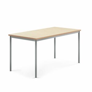 Stôl SONITUS, 1600x800x760 mm, linoleum - béžová, strieborná
