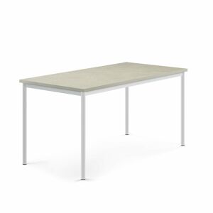 Stôl SONITUS, 1600x800x760 mm, linoleum - svetlošedá, biela