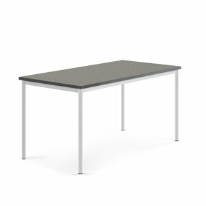 Stôl SONITUS, 1600x800x760 mm, linoleum - tmavošedá, biela