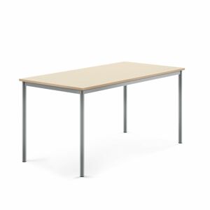 Stôl SONITUS, 1600x800x760 mm, laminát - breza, strieborná