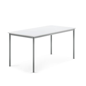 Stôl SONITUS, 1600x800x760 mm, laminát - biela, strieborná