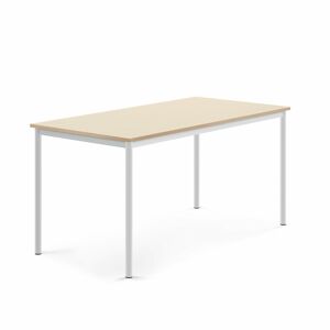 Stôl SONITUS, 1600x800x760 mm, laminát - breza, biela