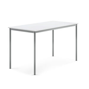Stôl SONITUS, 1600x800x900 mm, laminát - biela, strieborná