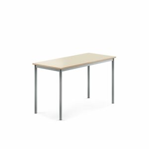 Stôl BORÅS, 1200x600x720 mm, laminát - breza, strieborná