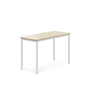 Stôl BORÅS, 1200x600x760 mm, laminát - breza, biela
