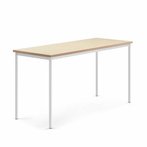 Stôl SONITUS, 1800x700x900 mm, linoleum - béžová, biela