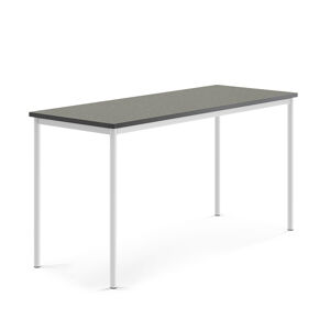 Stôl SONITUS, 1800x700x900 mm, linoleum - tmavošedá, biela