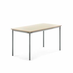 Stôl BORÅS, 1400x700x720 mm, laminát - breza, strieborná