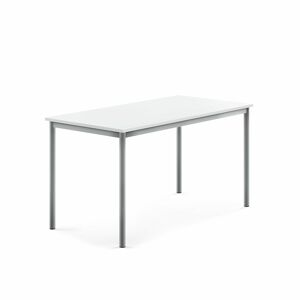 Stôl BORÅS, 1400x700x720 mm, laminát - biela, strieborná