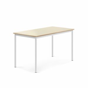 Stôl BORÅS, 1400x700x760 mm, laminát - breza, biela