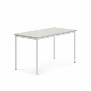 Stôl BORÅS, 1400x700x760 mm, laminát - šedá, biela