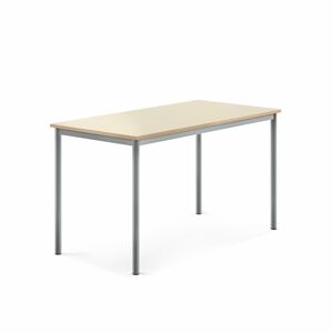 Stôl BORÅS, 1400x700x760 mm, laminát - breza, strieborná