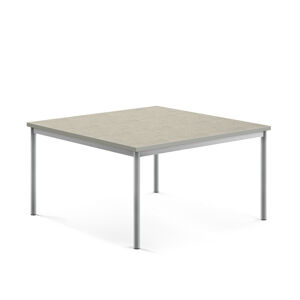 Stôl SONITUS, 1200x1200x600 mm, linoleum - šedá, strieborná